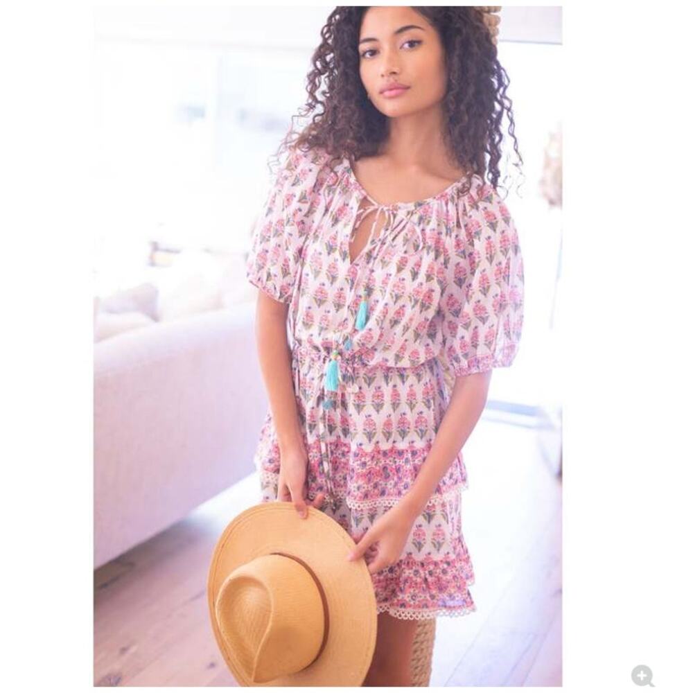 Bell by Alicia Bell Roxy Pink Flower Mini Dress Size M